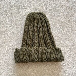 Warm Olive Knit Beanie, Women's Winter Toque, Green Hat, Cozy Accessories